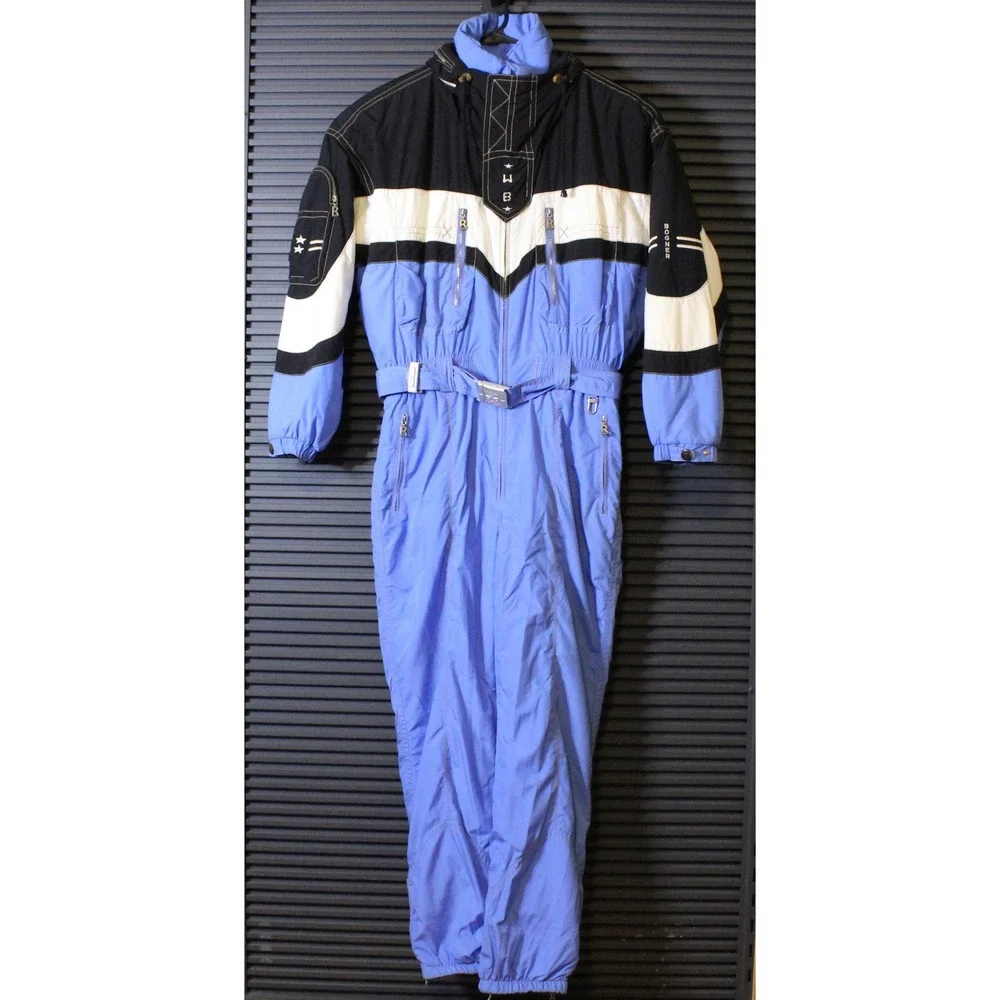 Bogner Ski Suit Mens 42L Blue Vintage One Piece Insulated Snow Suit Made in USA